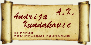 Andrija Kundaković vizit kartica